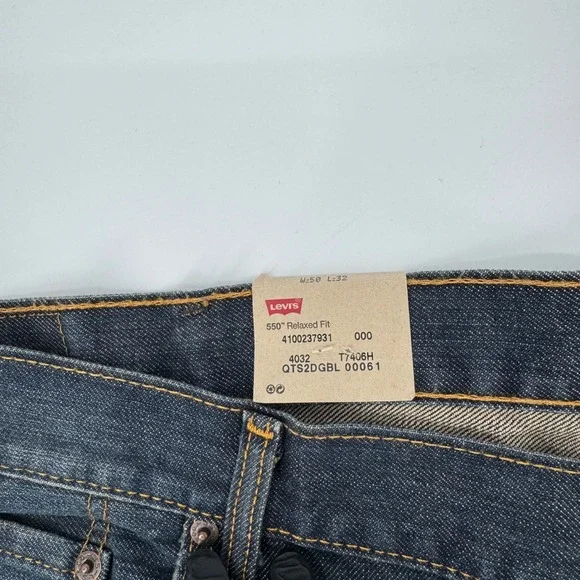 NEW Levis 550 Relaxed Fit Jeans Mens 50x32 Blue Dark Wash Denim 01550-2765 NWT - Picture 6 of 13